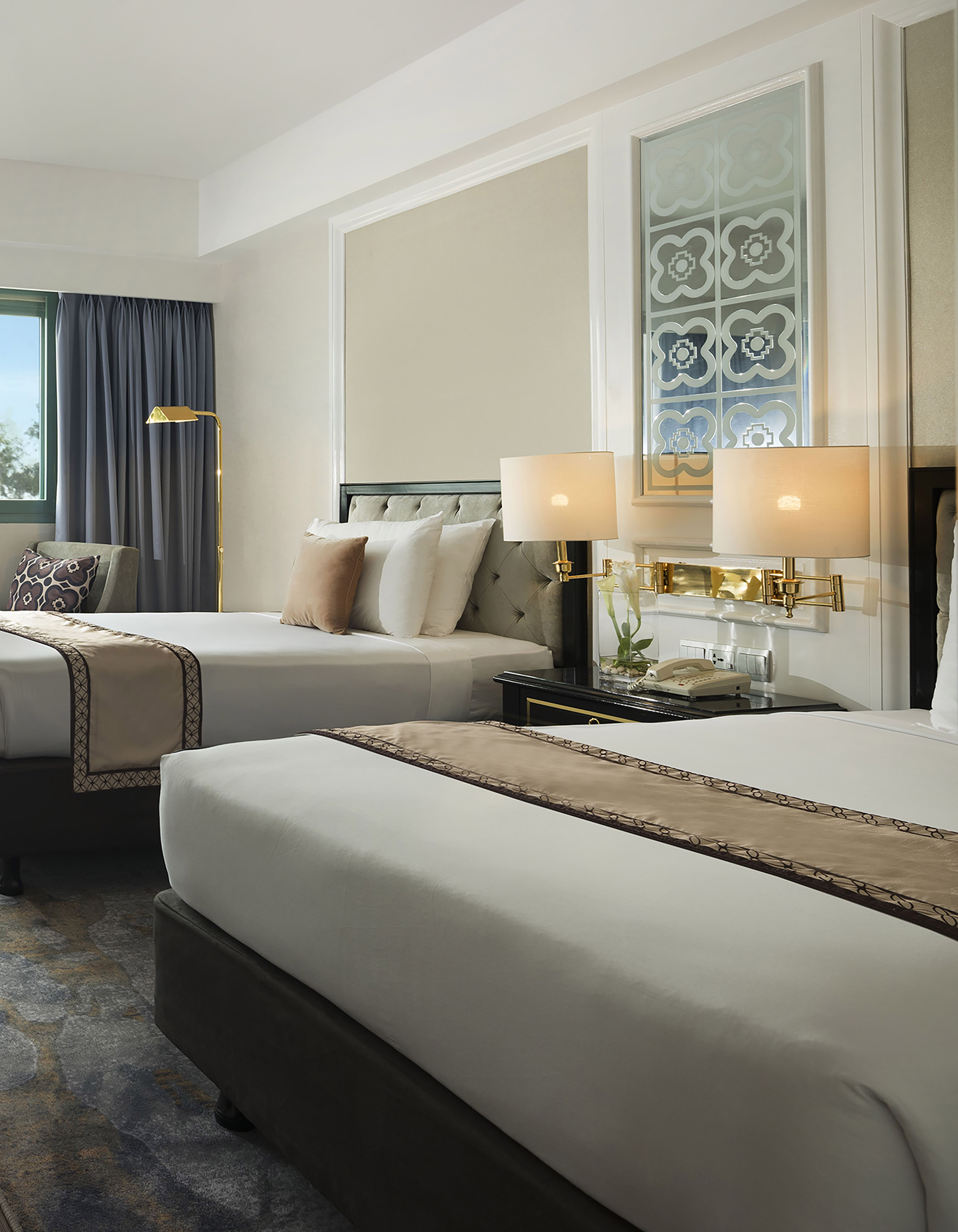 a room with two beds