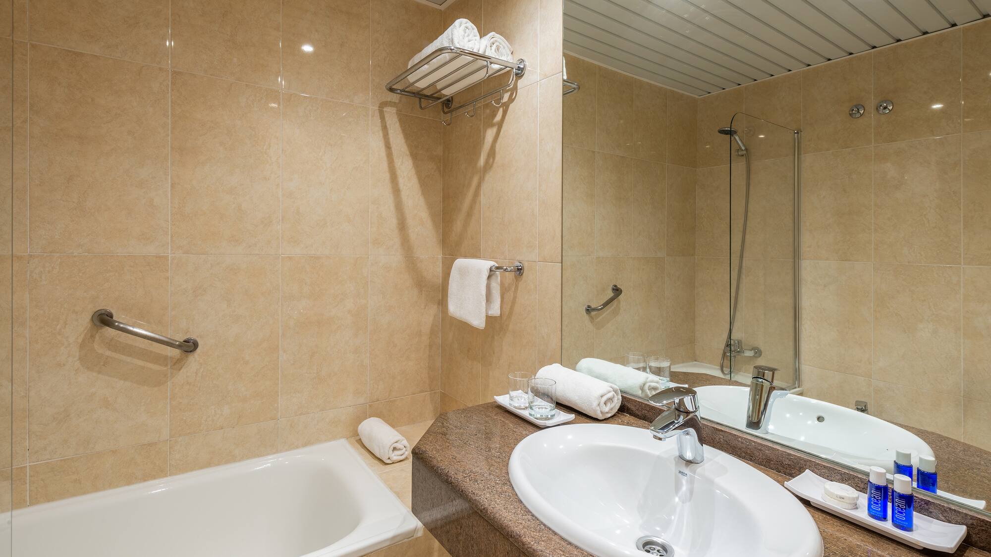 a bathroom with a sink and bathtub