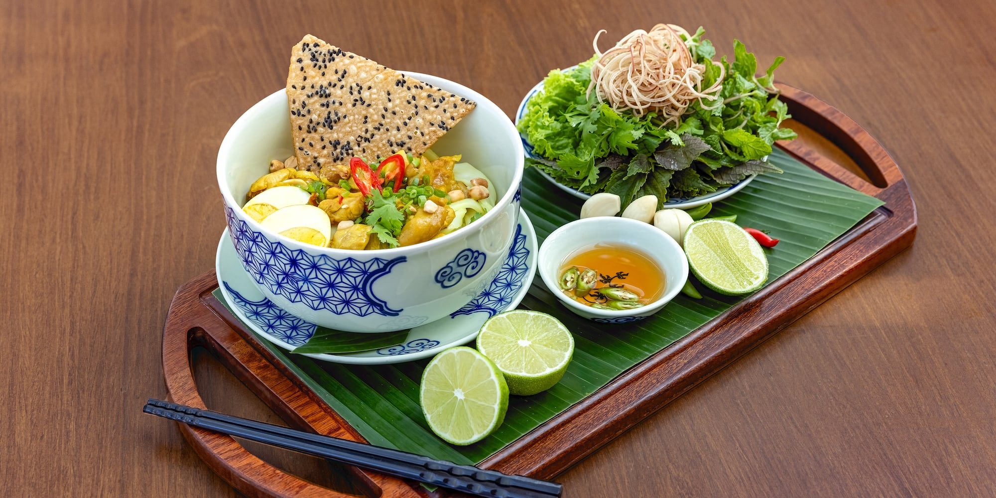a tray with food on it