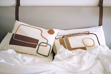 pillows on a bed