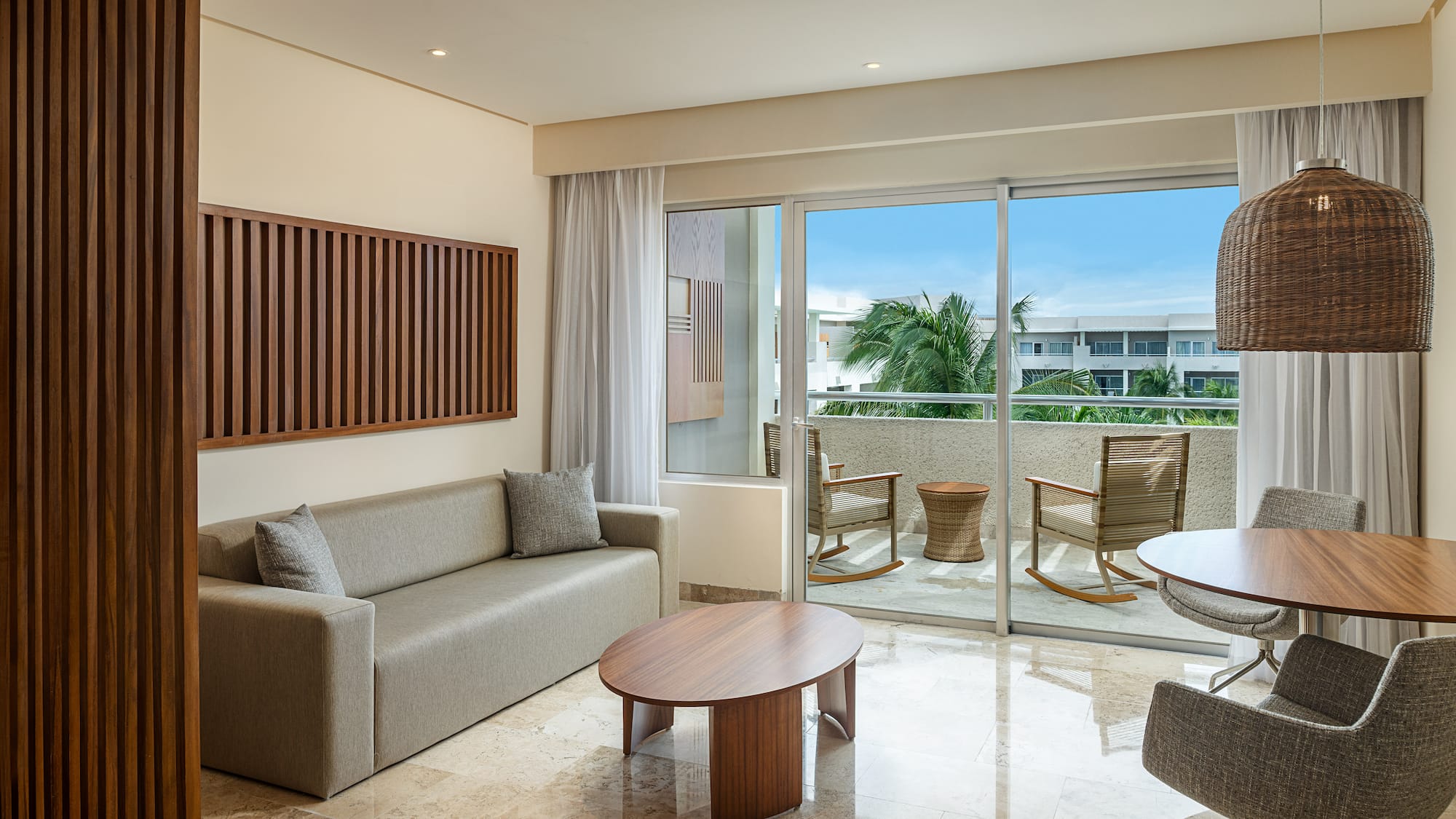 a living room with a couch and a table