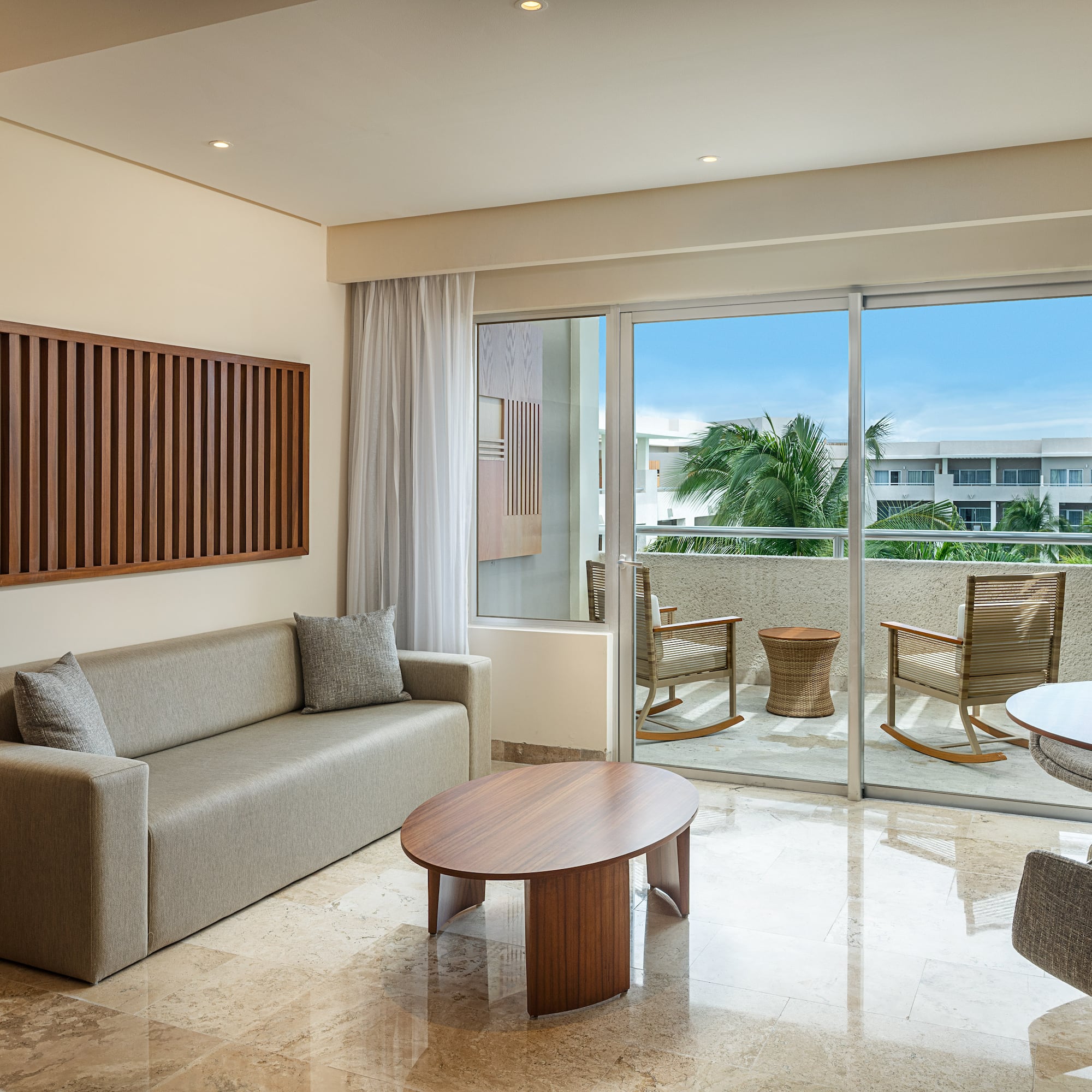 a living room with a couch and a table