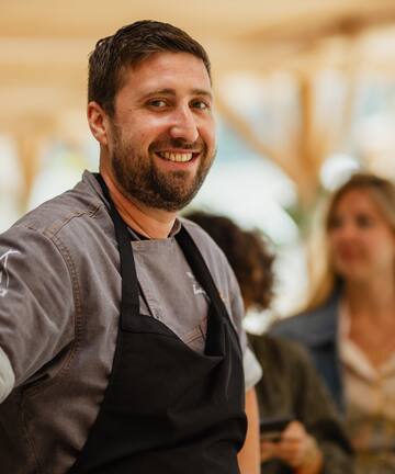 a man wearing an apron