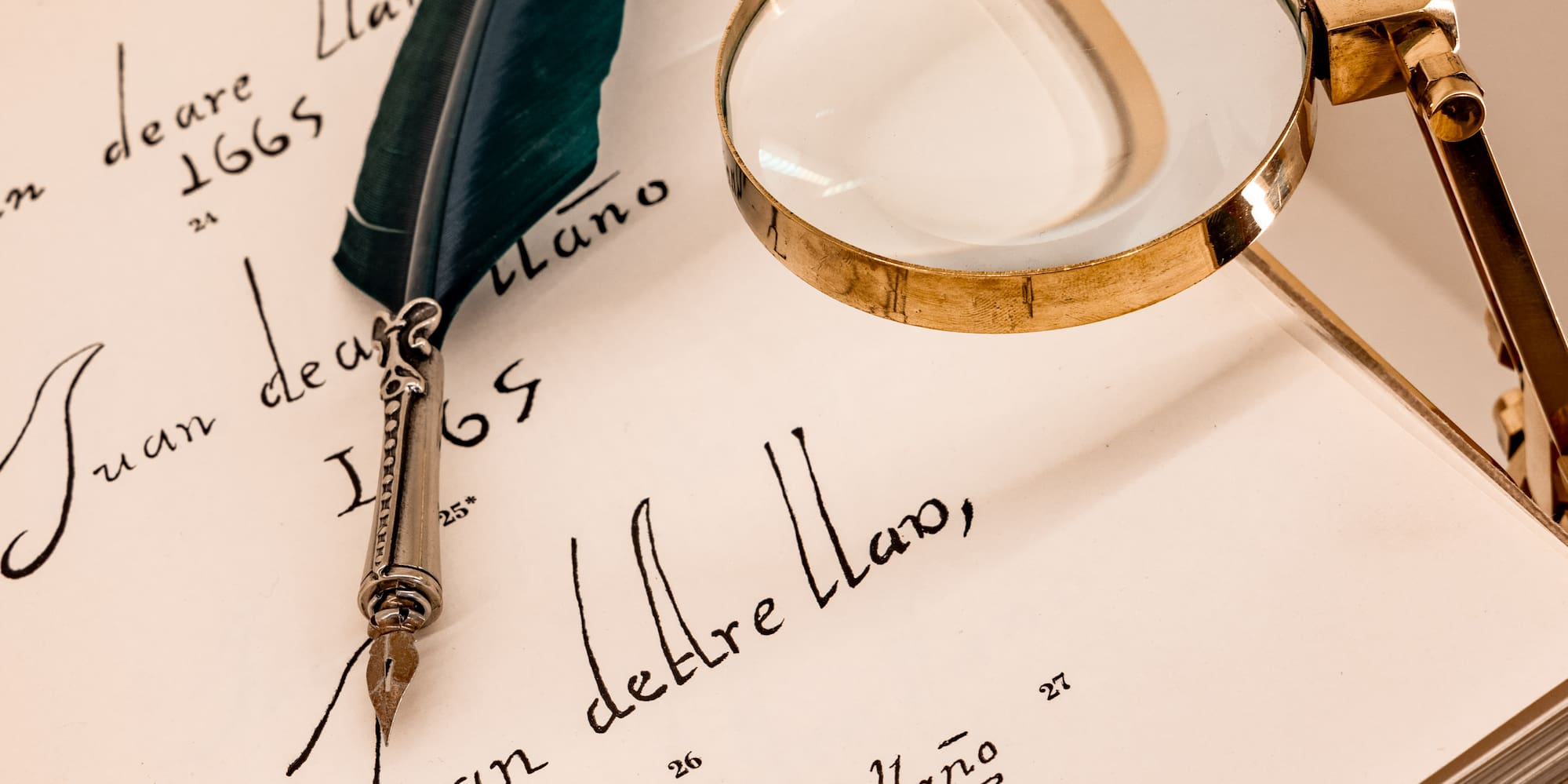 a magnifying glass on a book