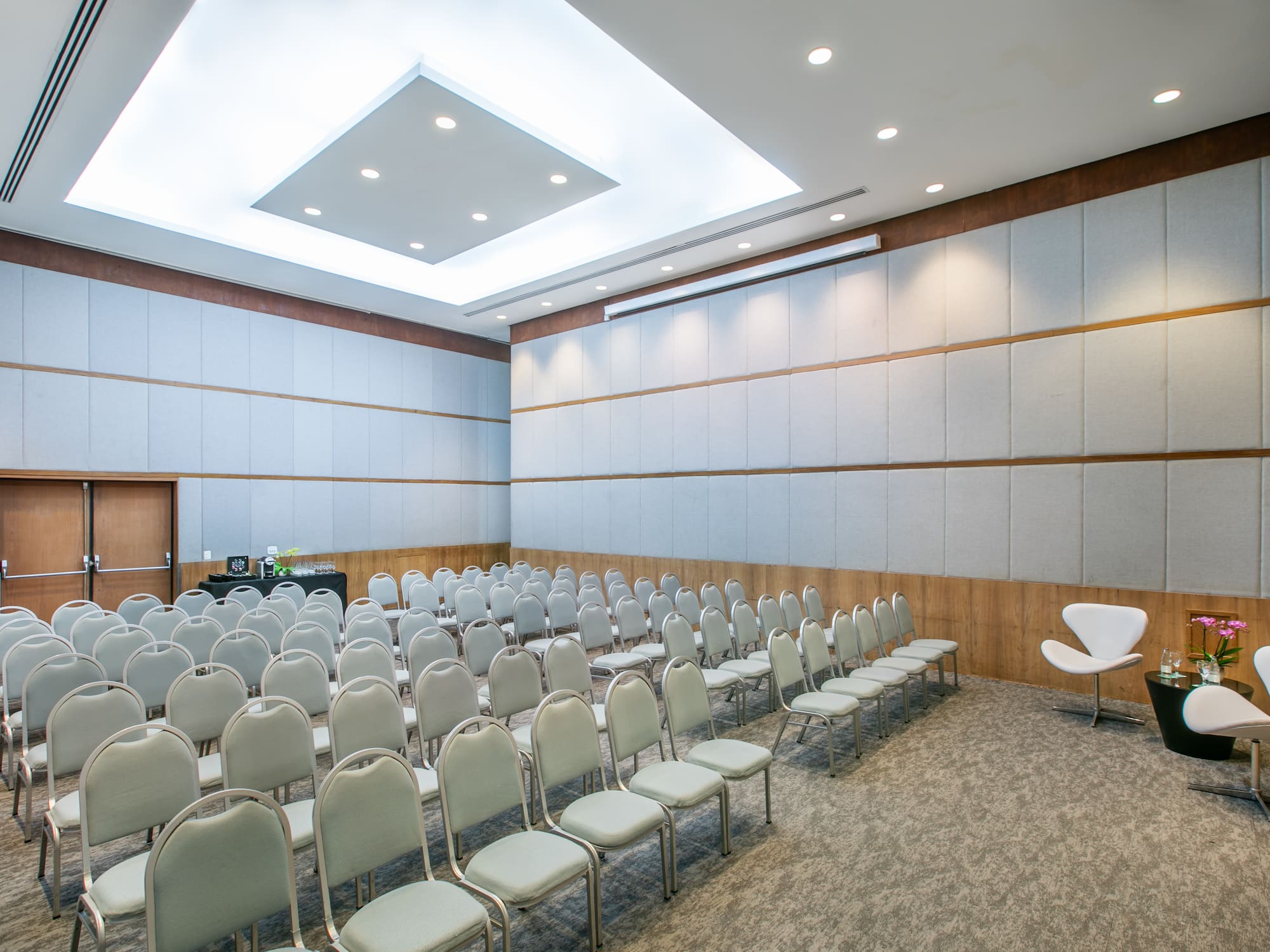 a room with many chairs