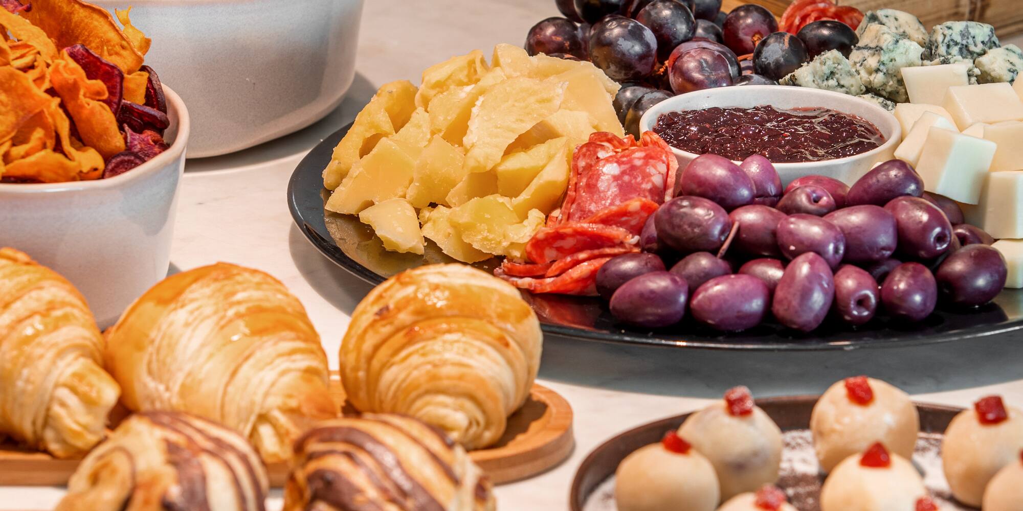 a table full of food