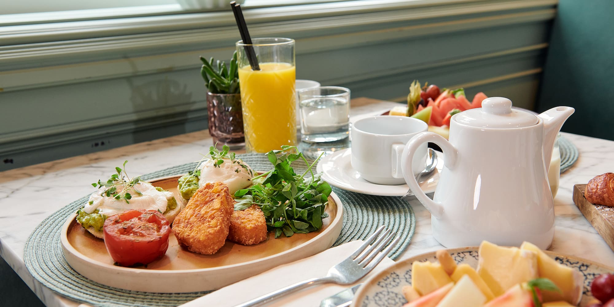 a plate of food on a table