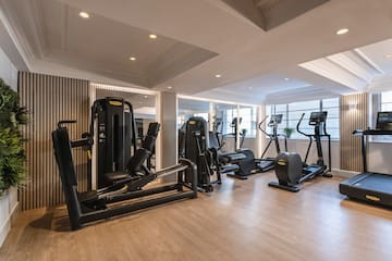 a room with exercise equipment