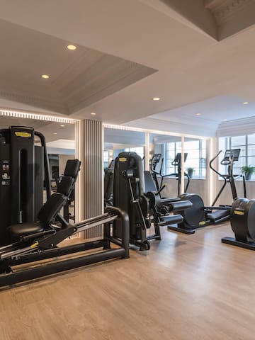 a room with exercise equipment