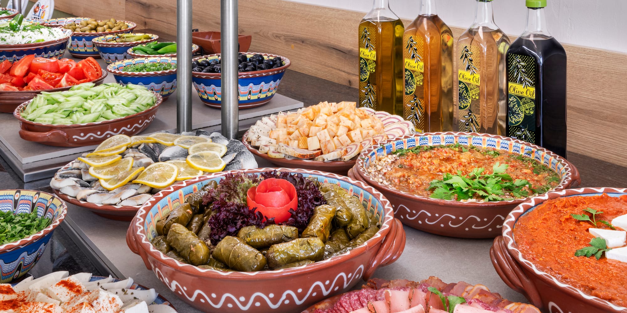 a table full of food