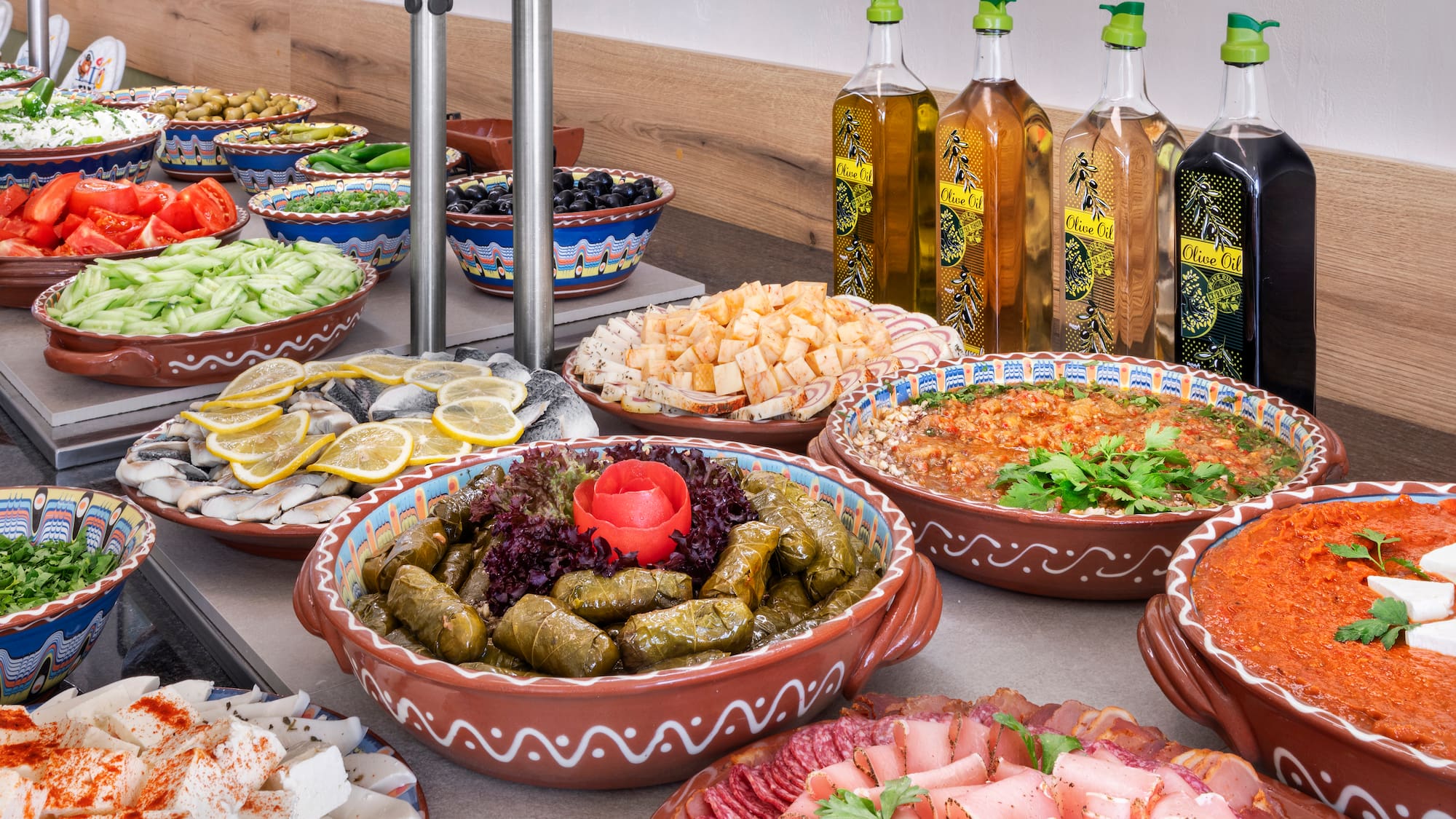 a table full of food