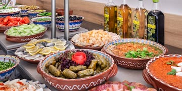 a table full of food