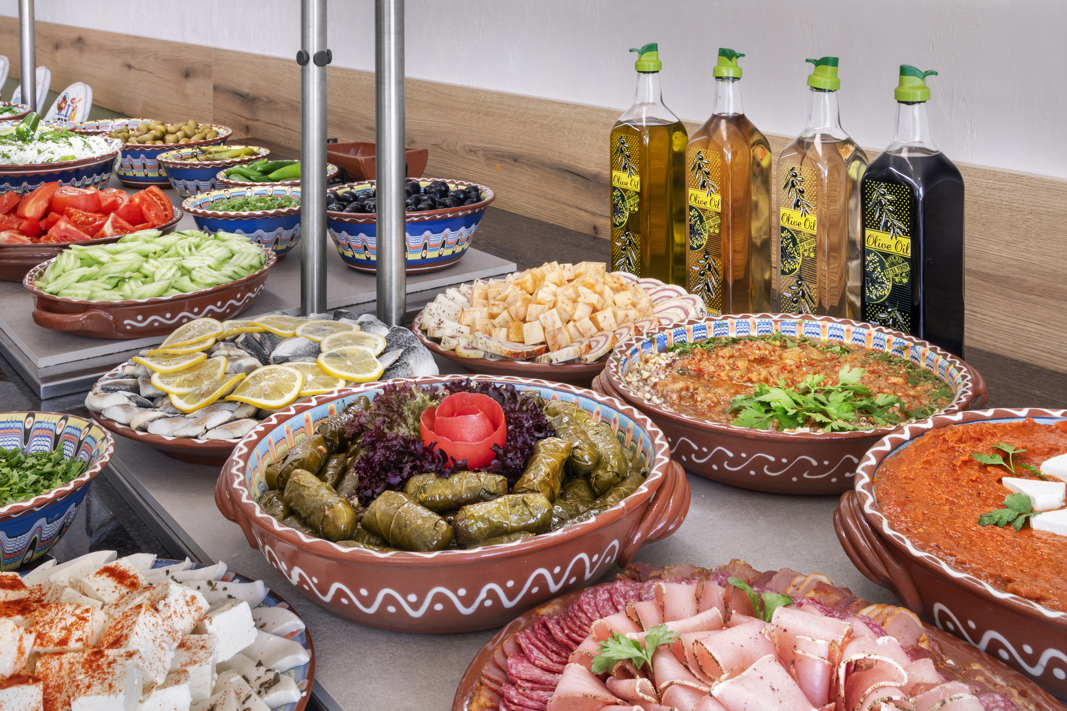 a table full of food - Haemus, Cucina tradizionale - SOL Luna Bay, Obzor