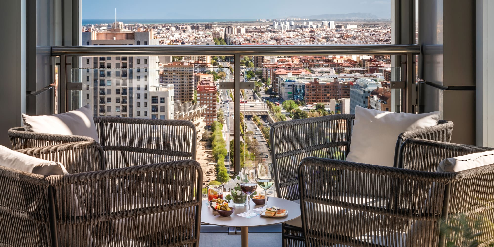 a table with food and drinks on it
