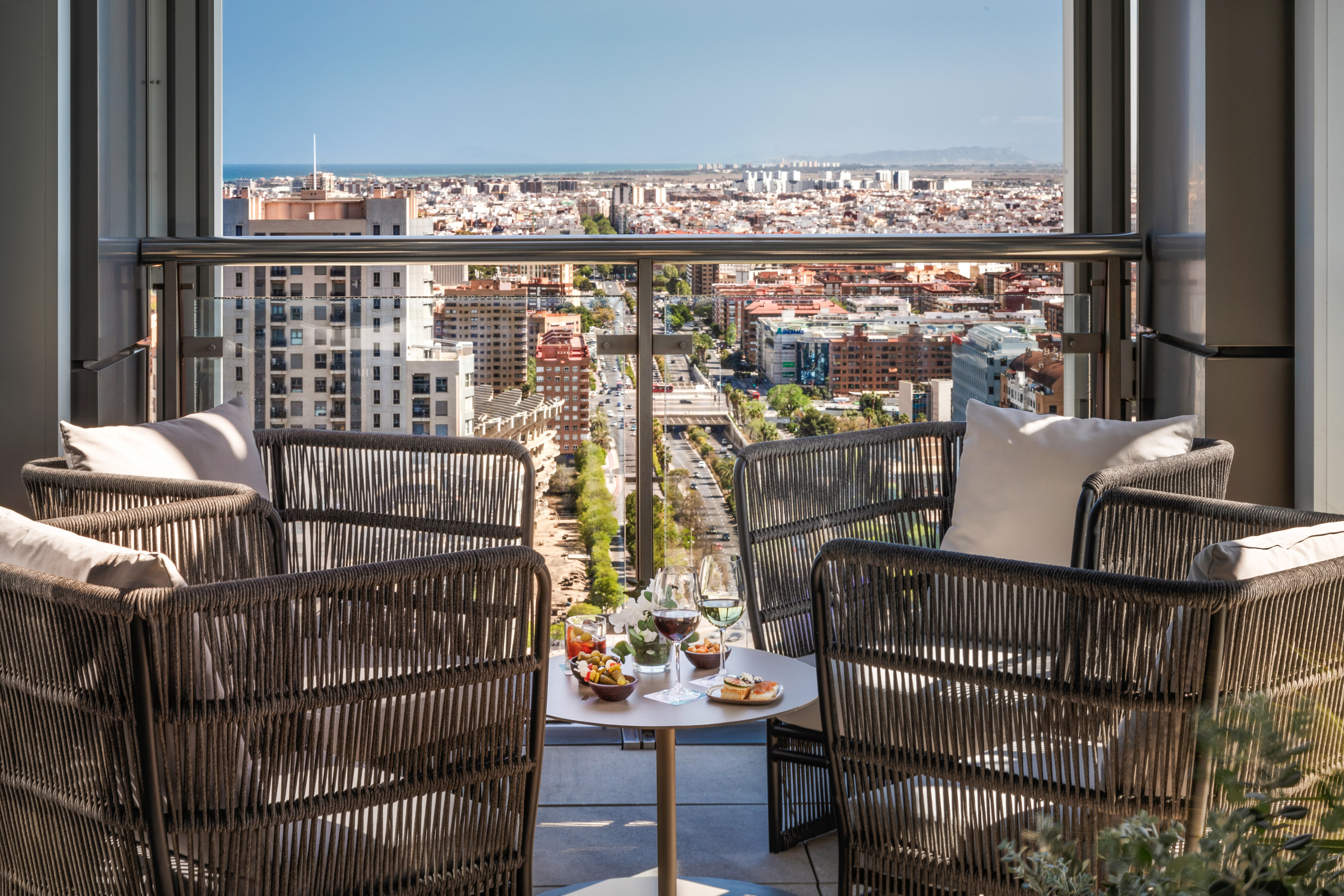 a table with food and drinks on it