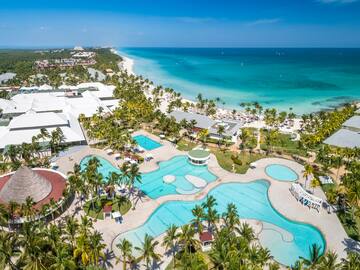 a swimming pool and a beach