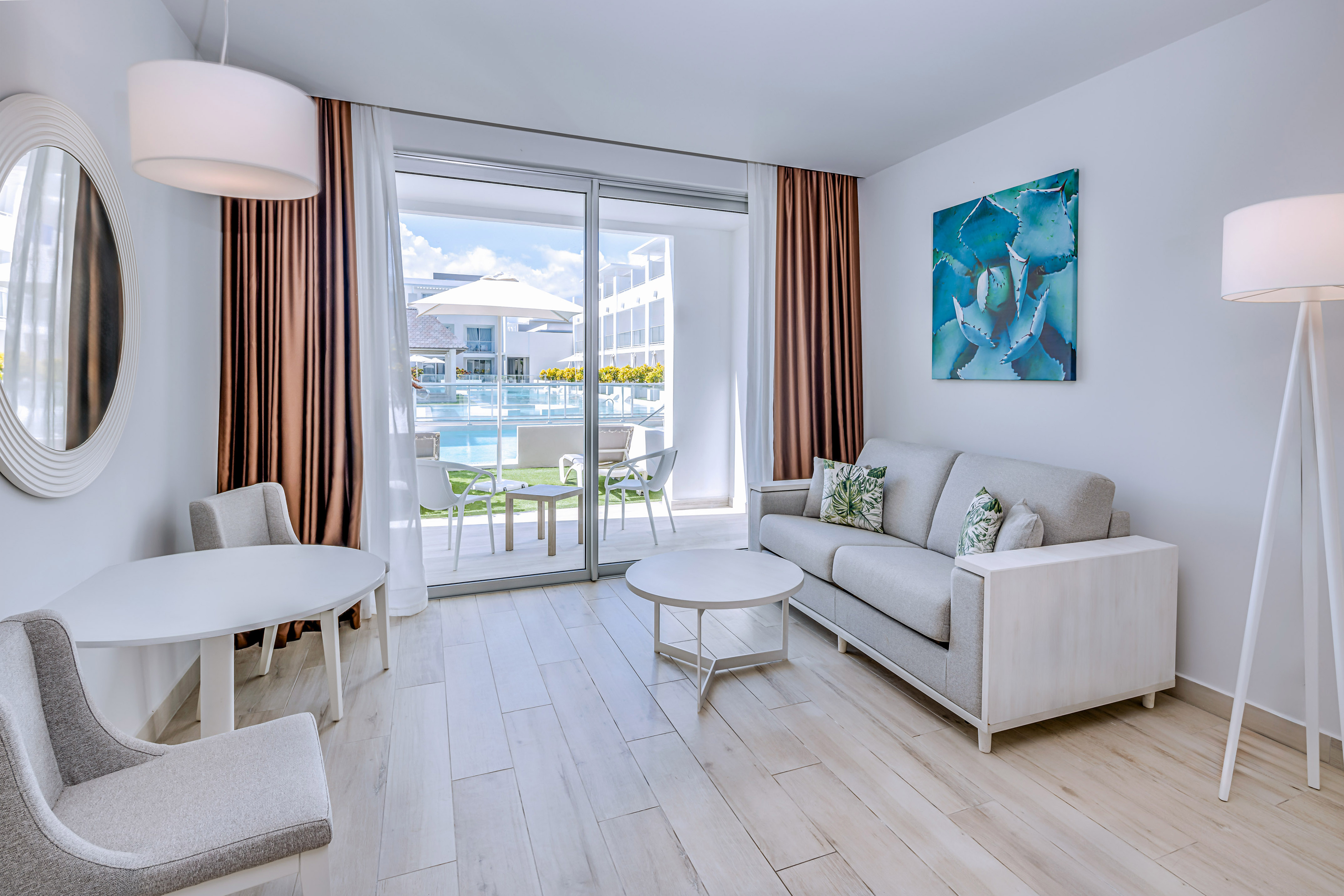 a living room with a couch and a table