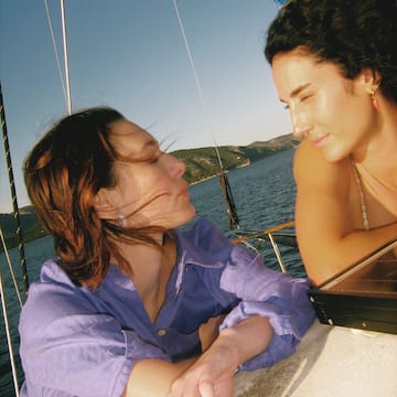 two women on a boat