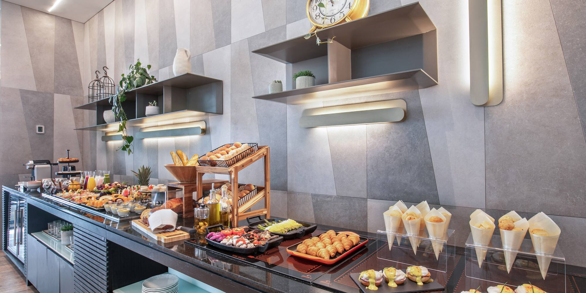 a room with tables and chairs