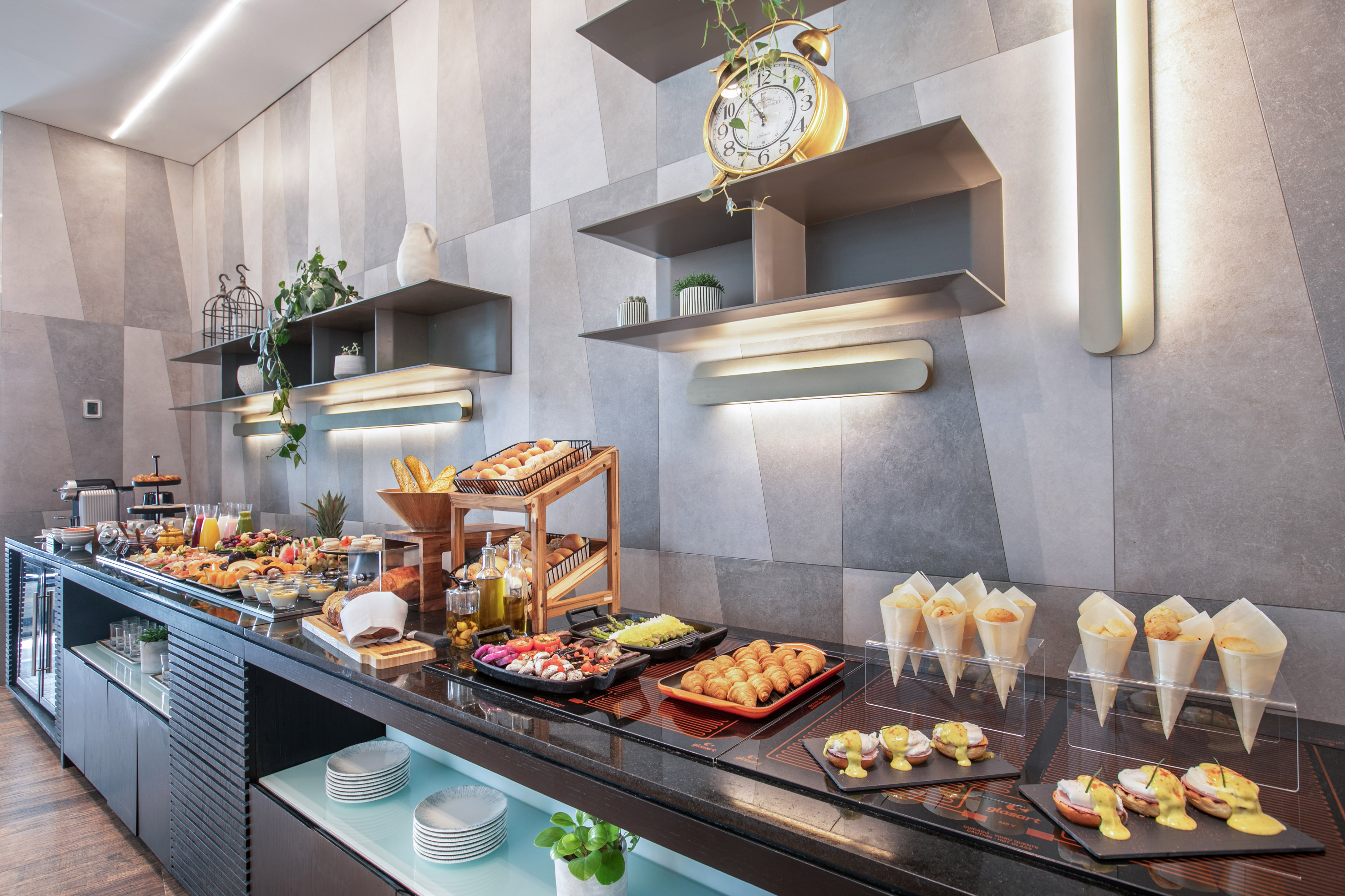 a room with tables and chairs