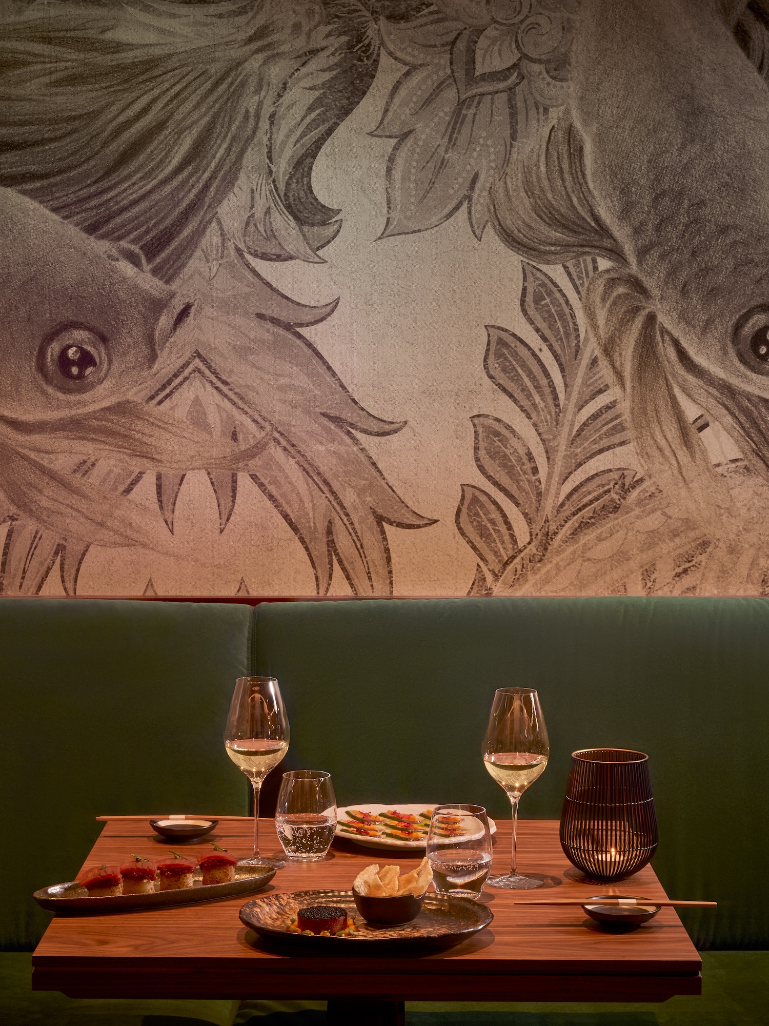 a table with food on it