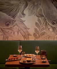 a table with food on it