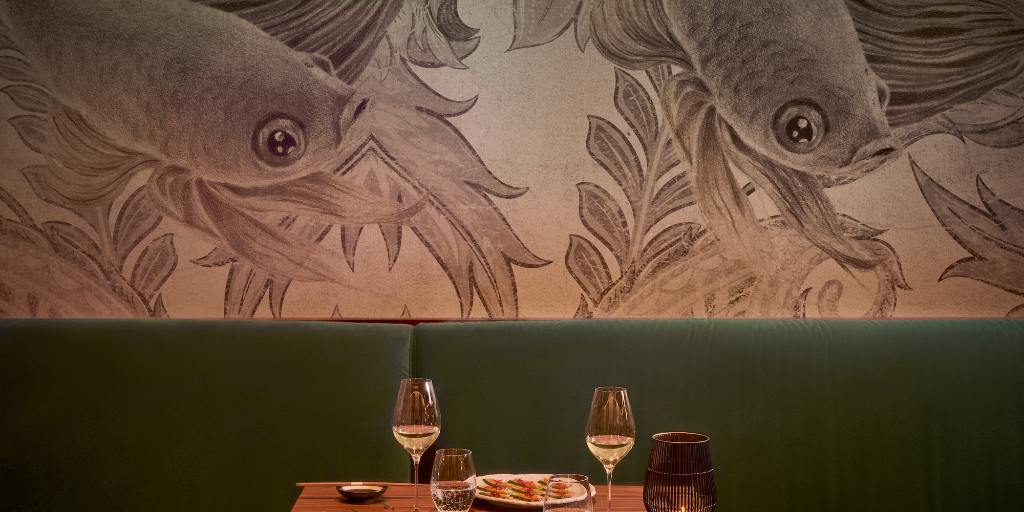 a table with food on it