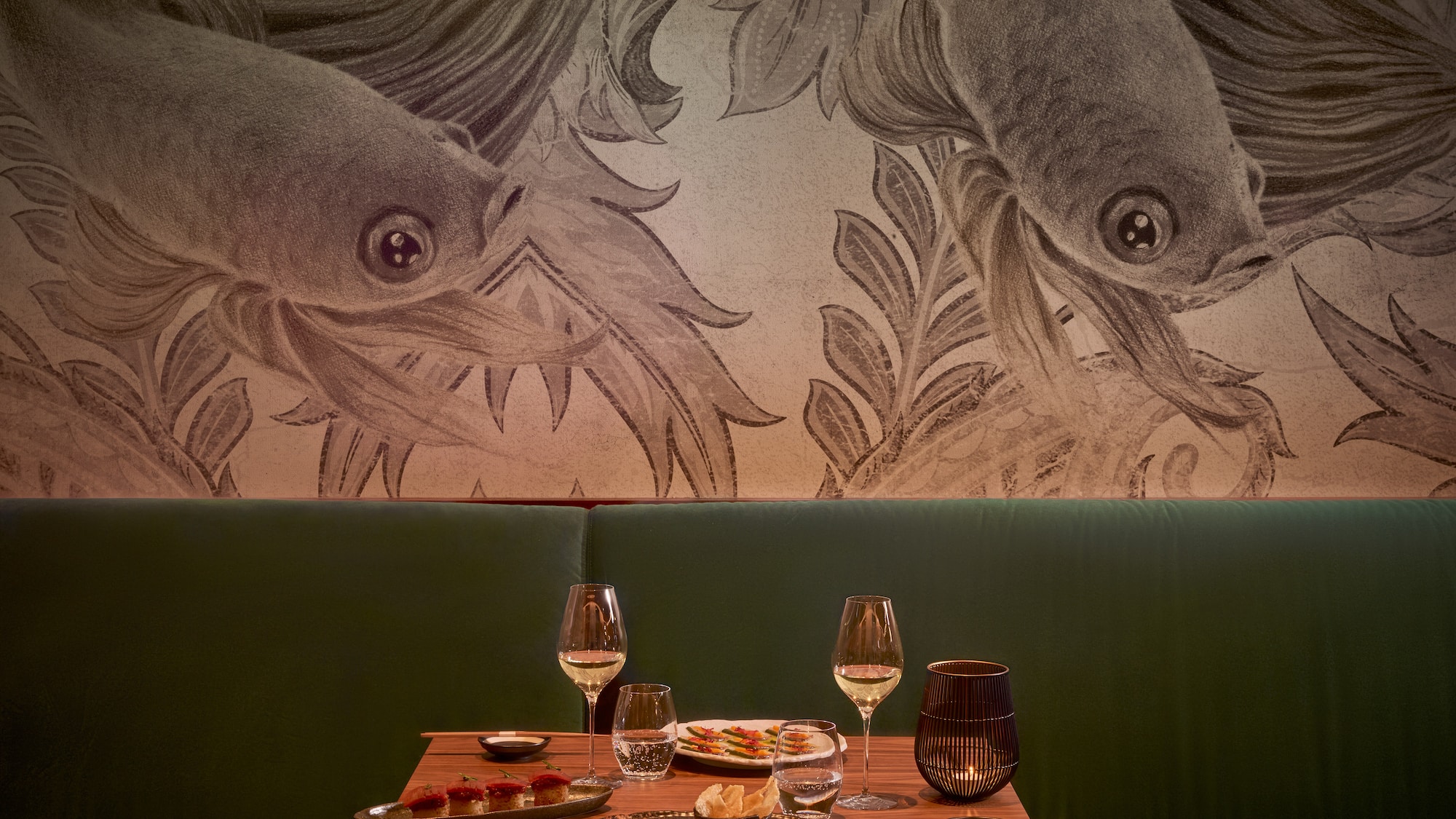 a table with food on it