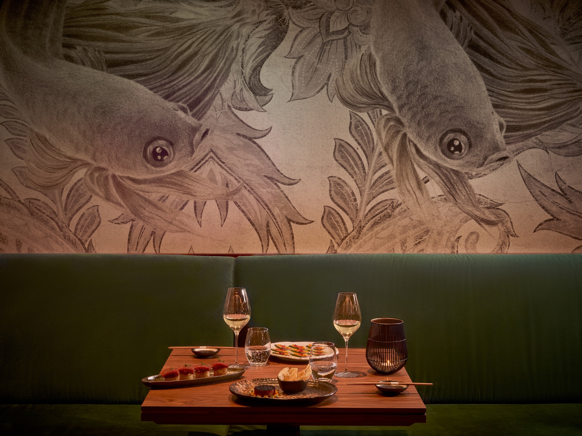 a table with food on it