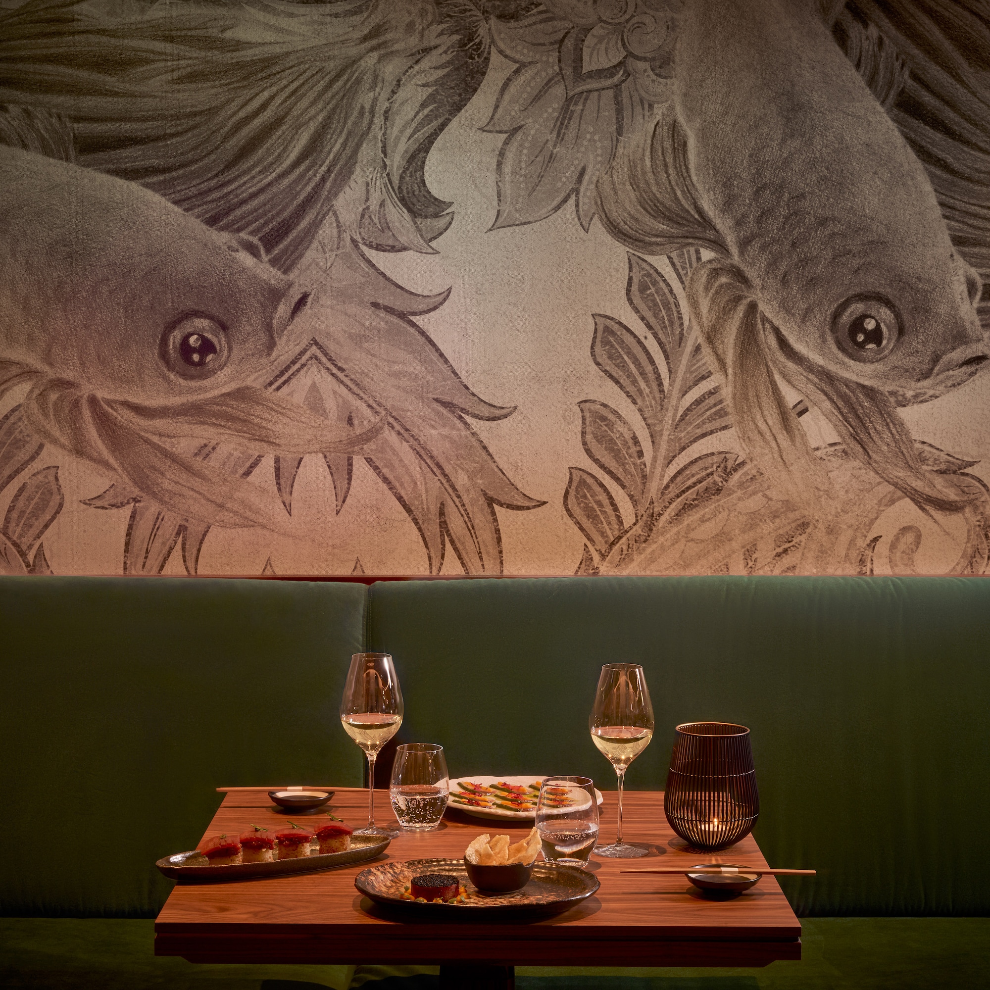 a table with food on it