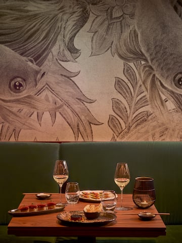 a table with food on it