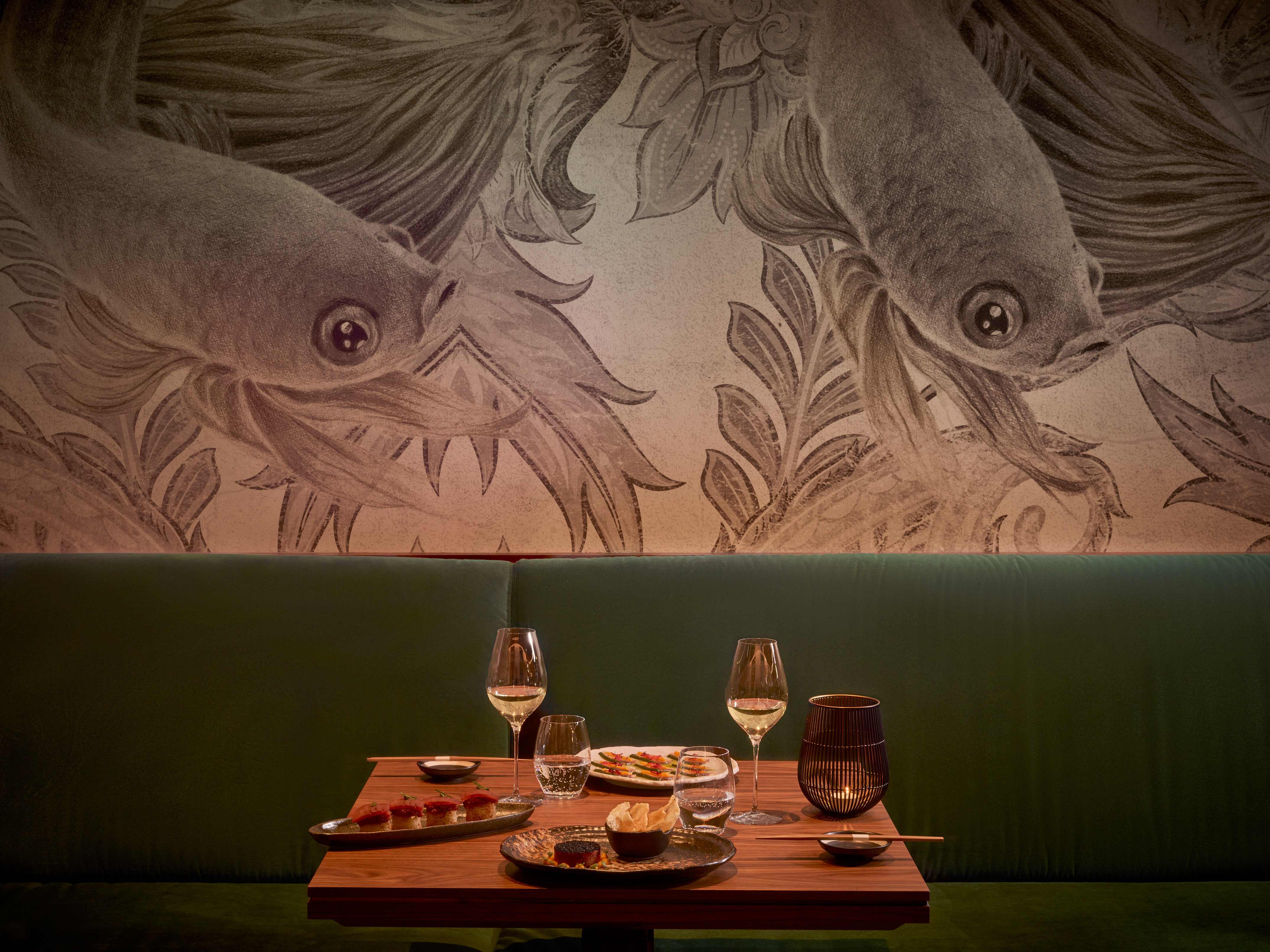 a table with food on it