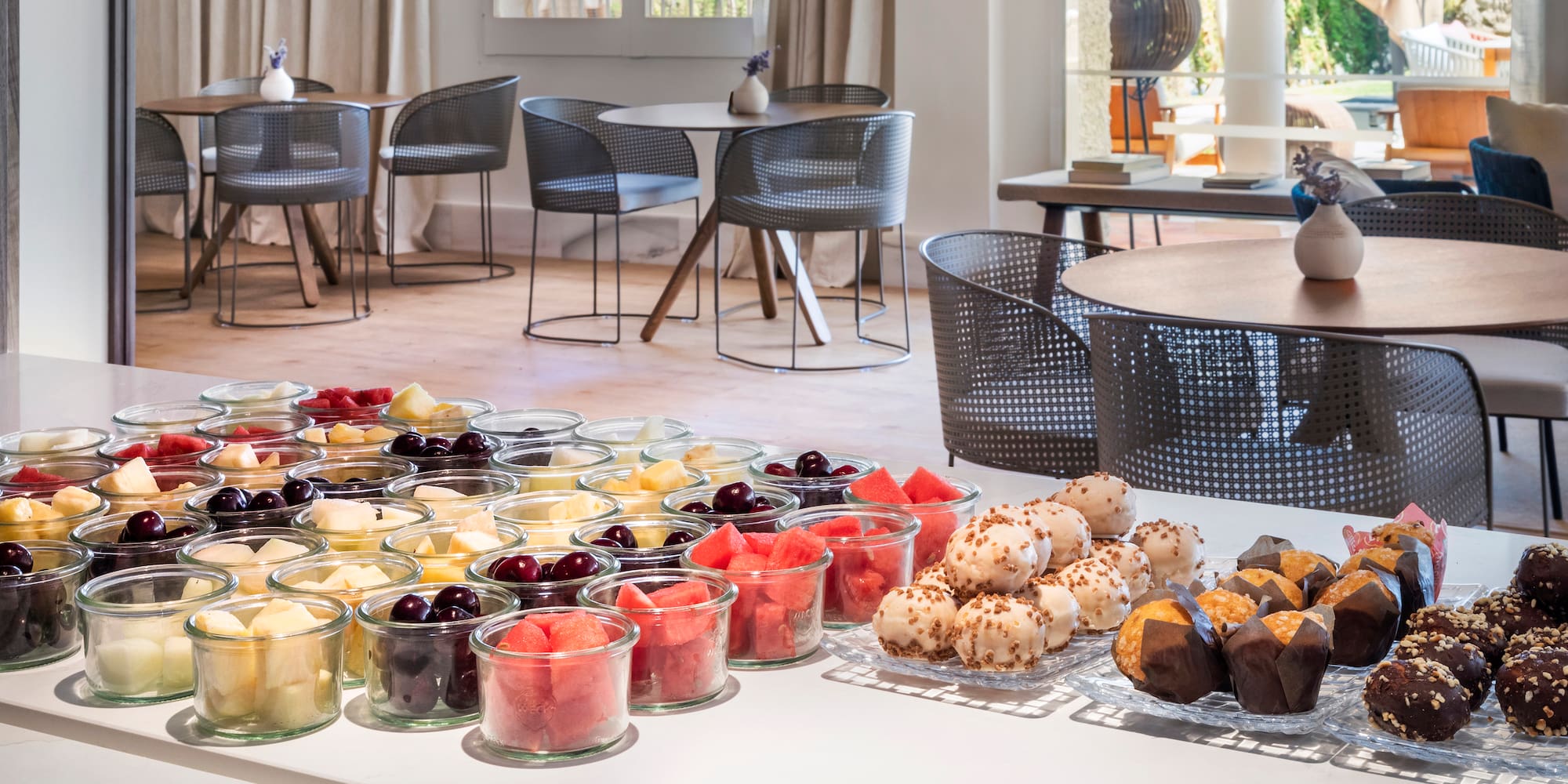 a table with food on it