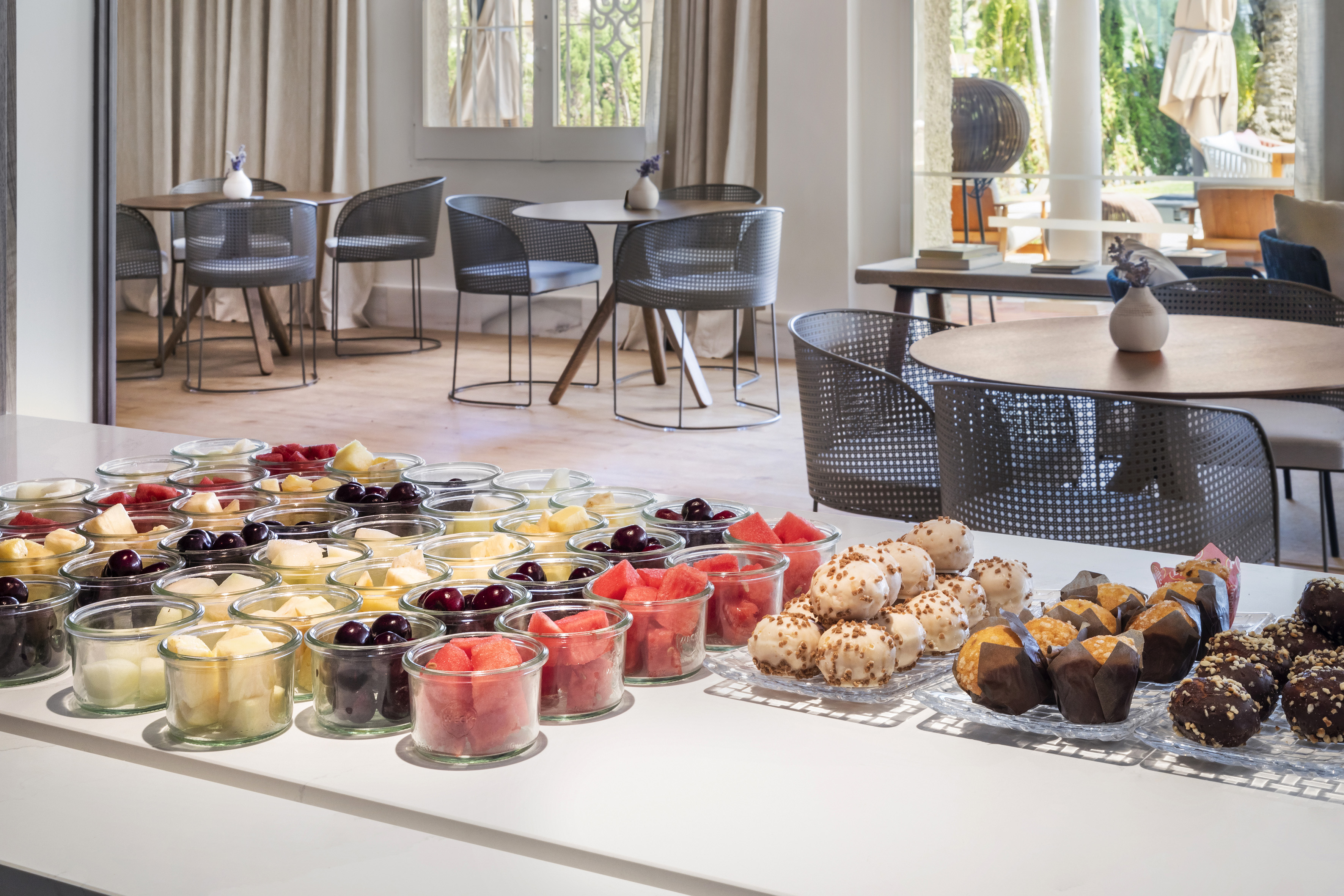 a table with food on it