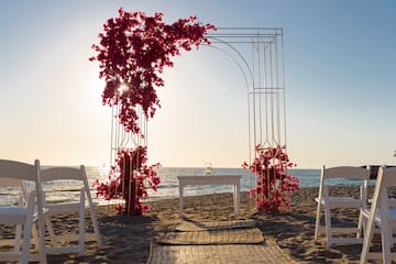 a wedding ceremony on a beach