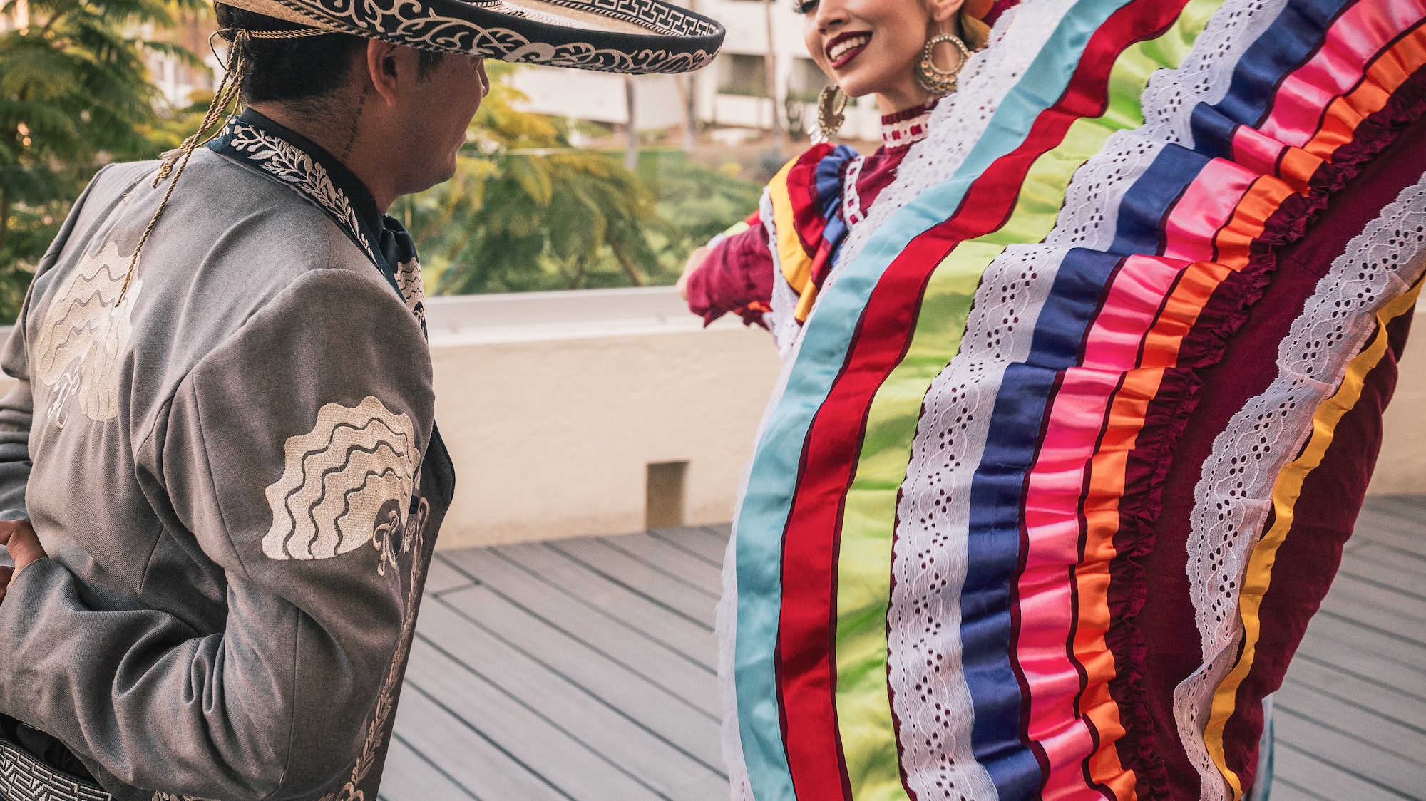 a man and woman dancing