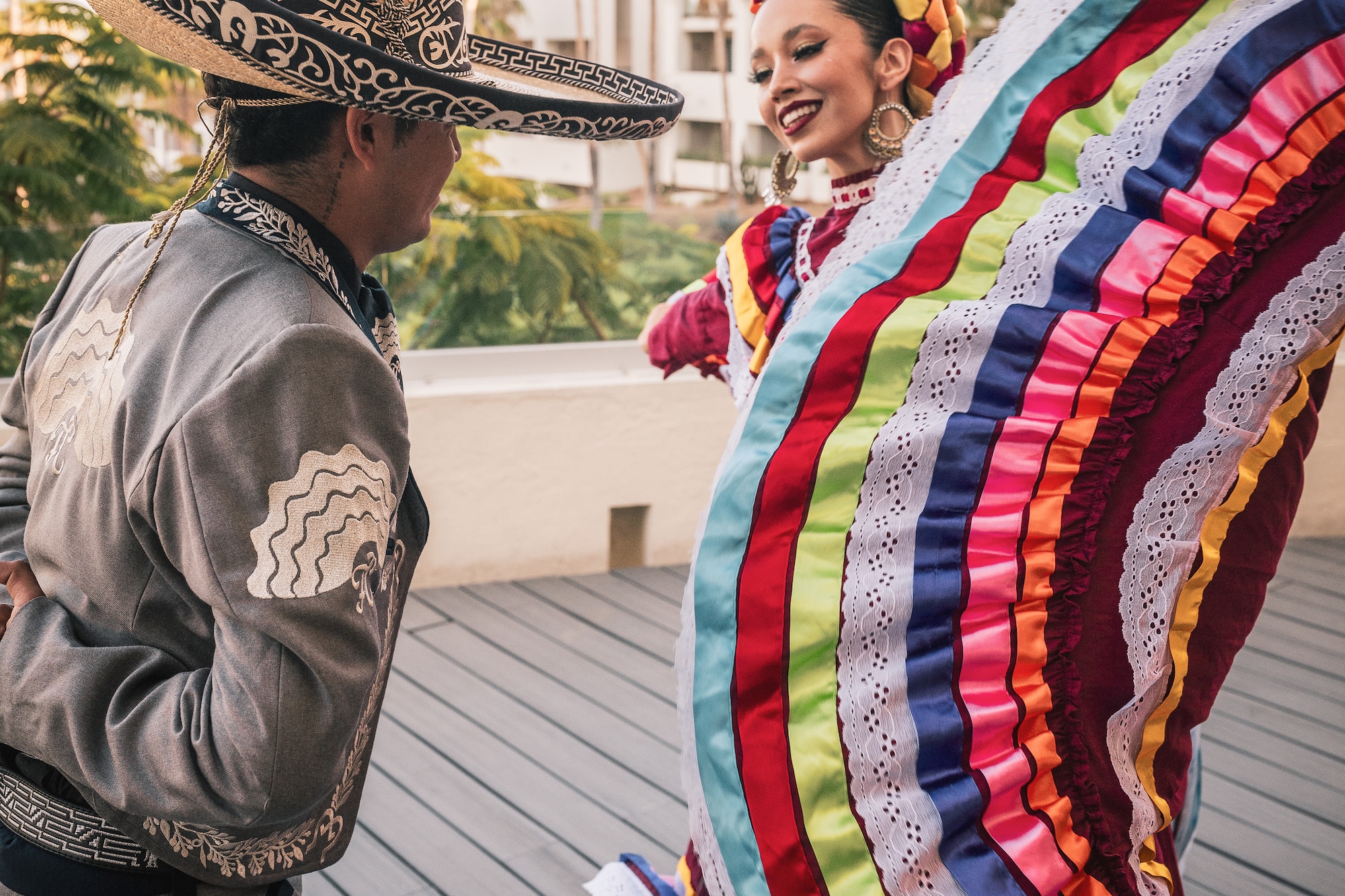 a man and woman dancing