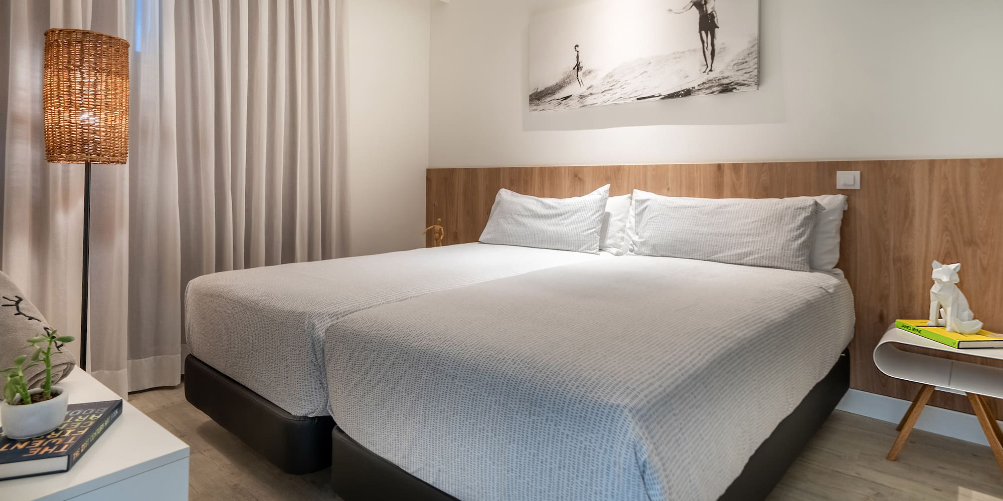 a room with two beds