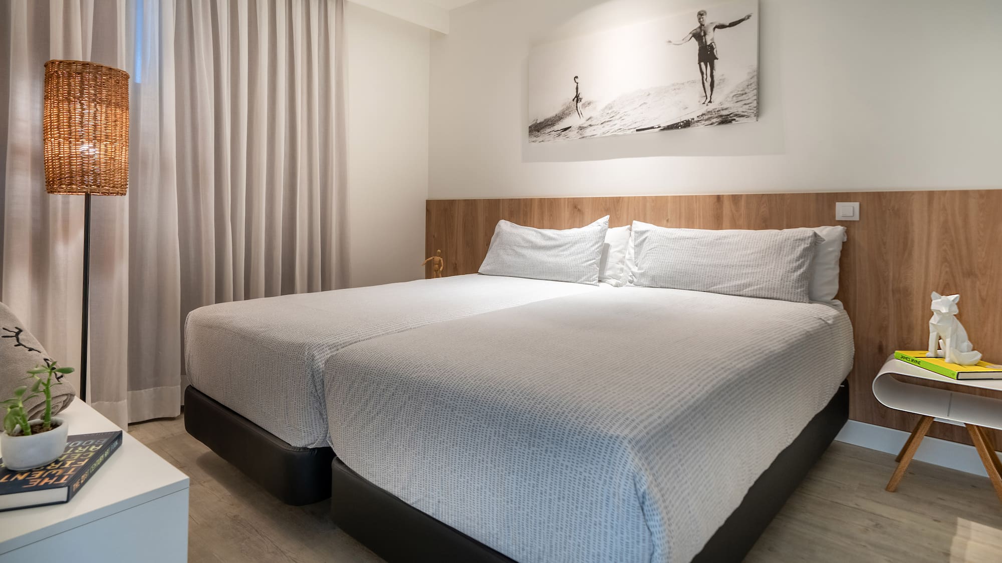 a room with two beds