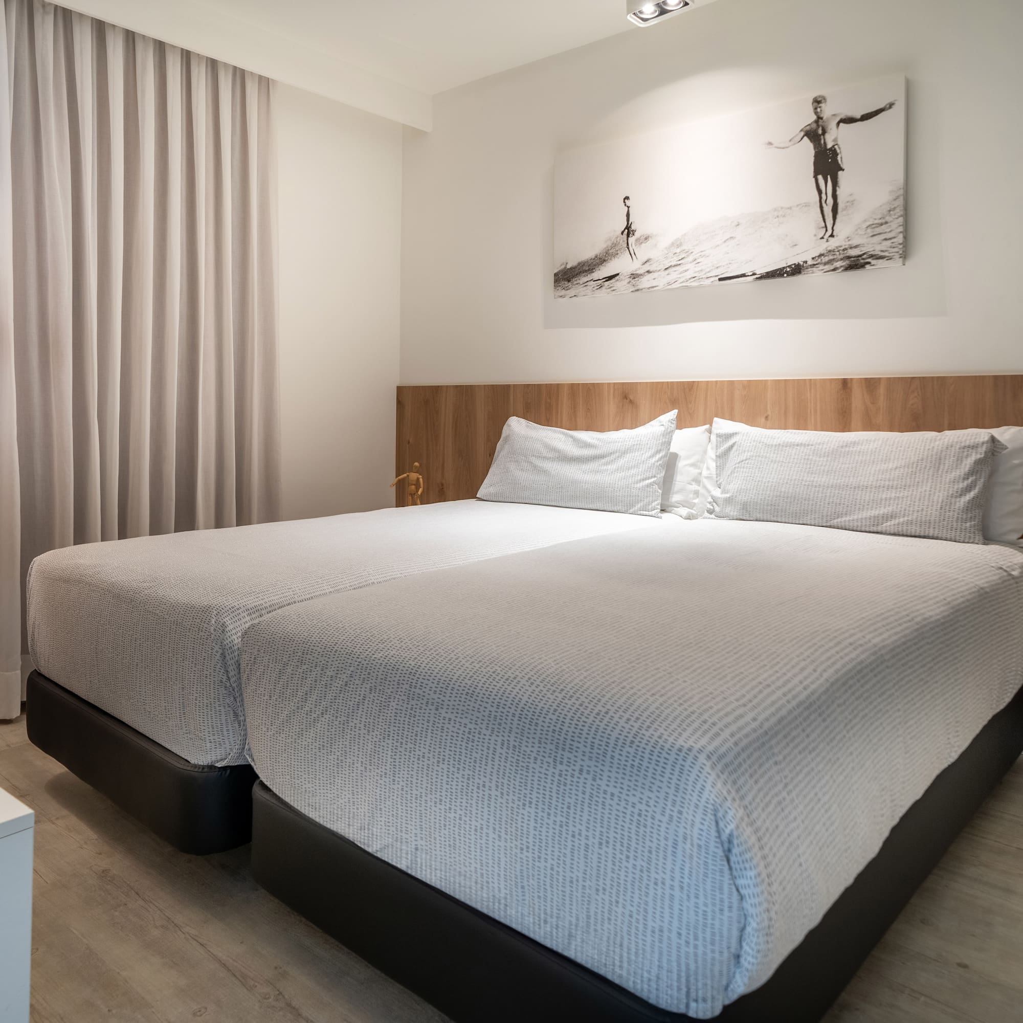 a room with two beds