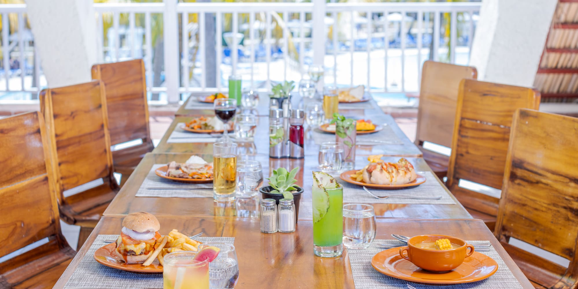 a table with food on it