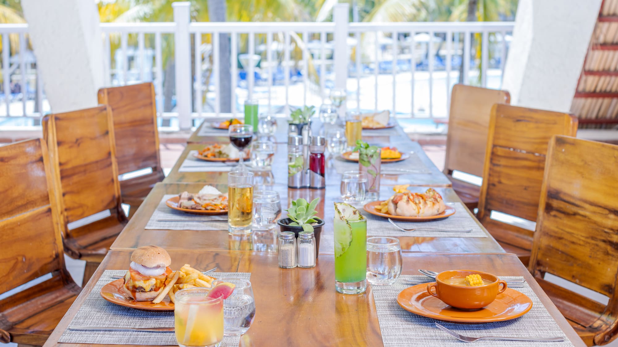 a table with food on it