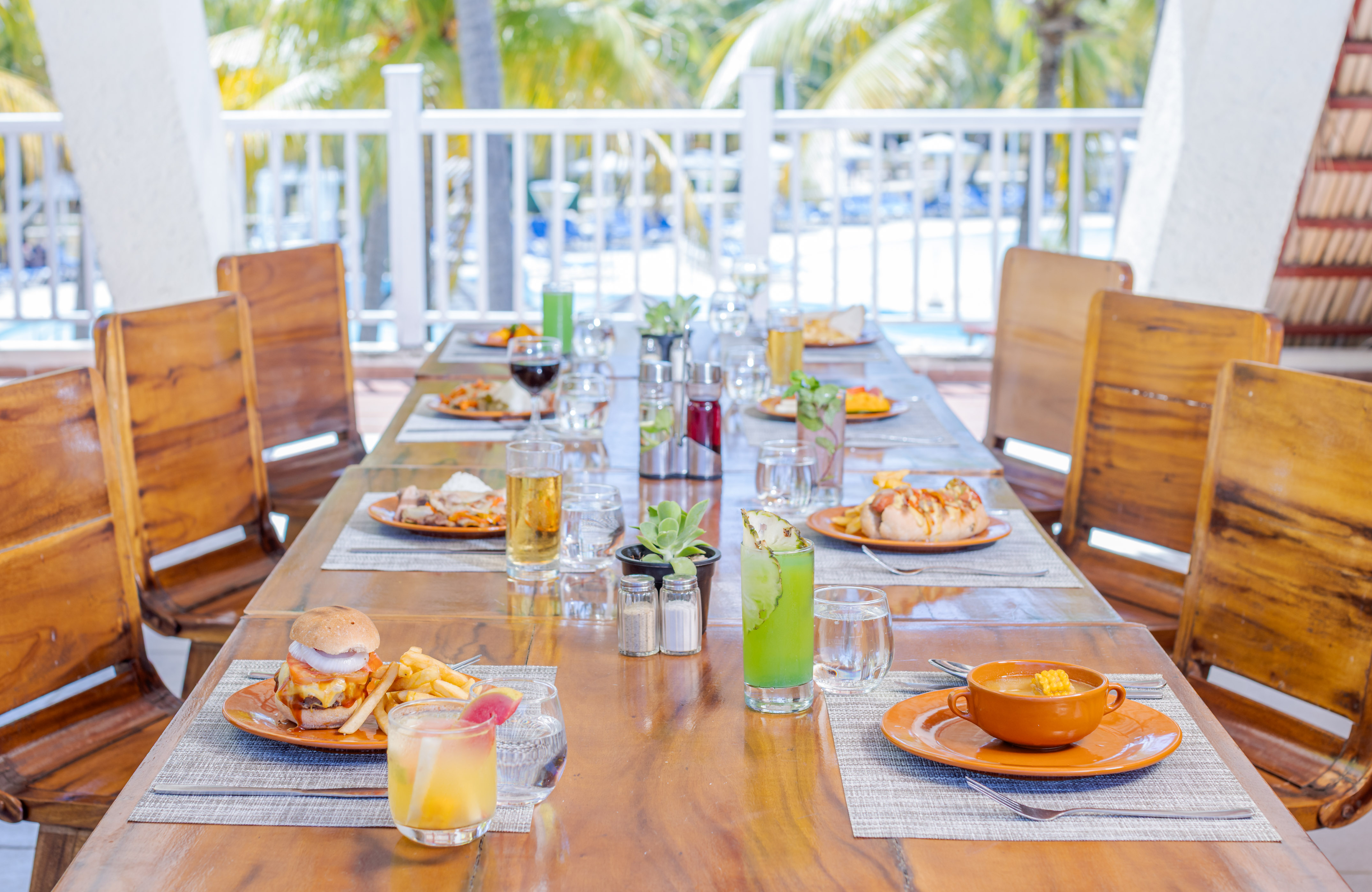a table with food on it