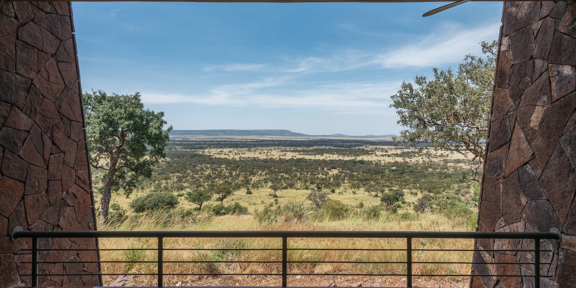 a view of a landscape from a balcony