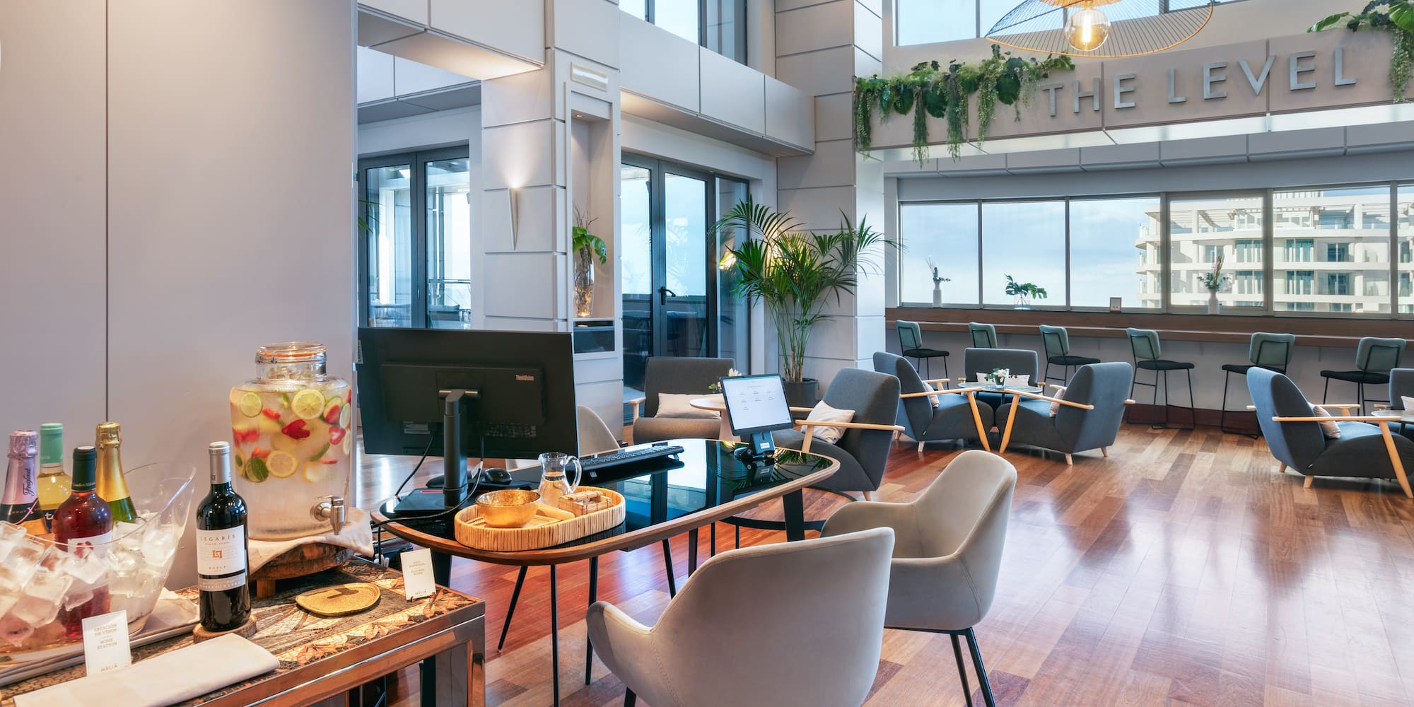 a room with a table and chairs