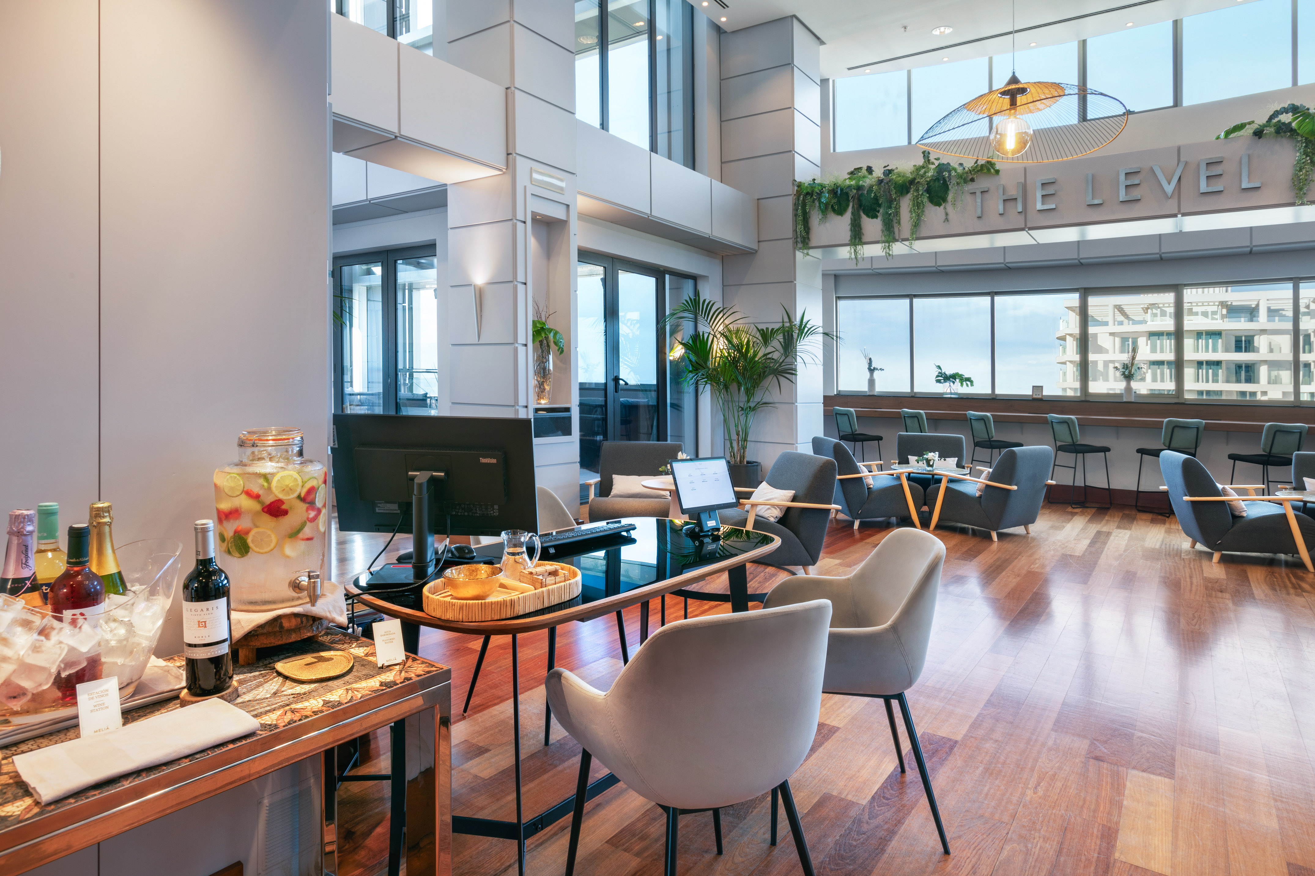 a room with a table and chairs
