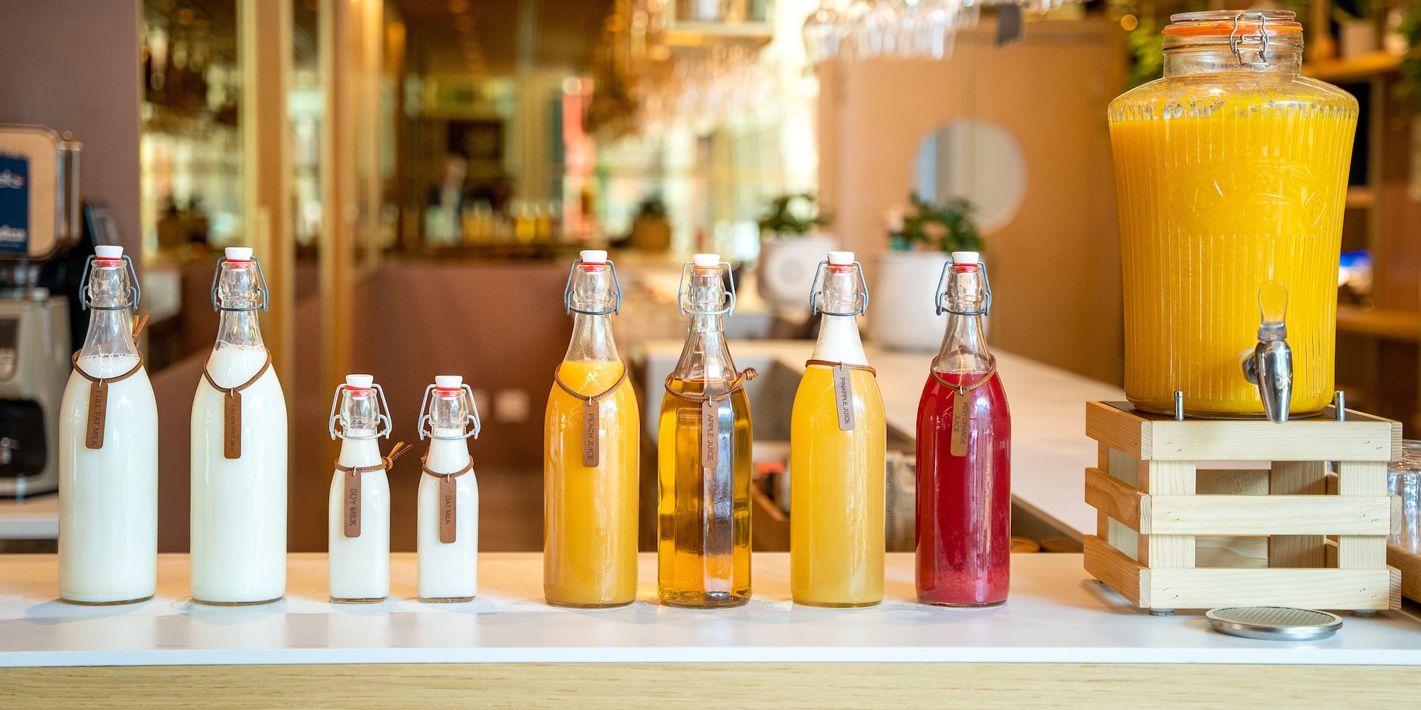 a group of bottles of liquid