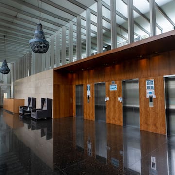 an elevator doors in a building