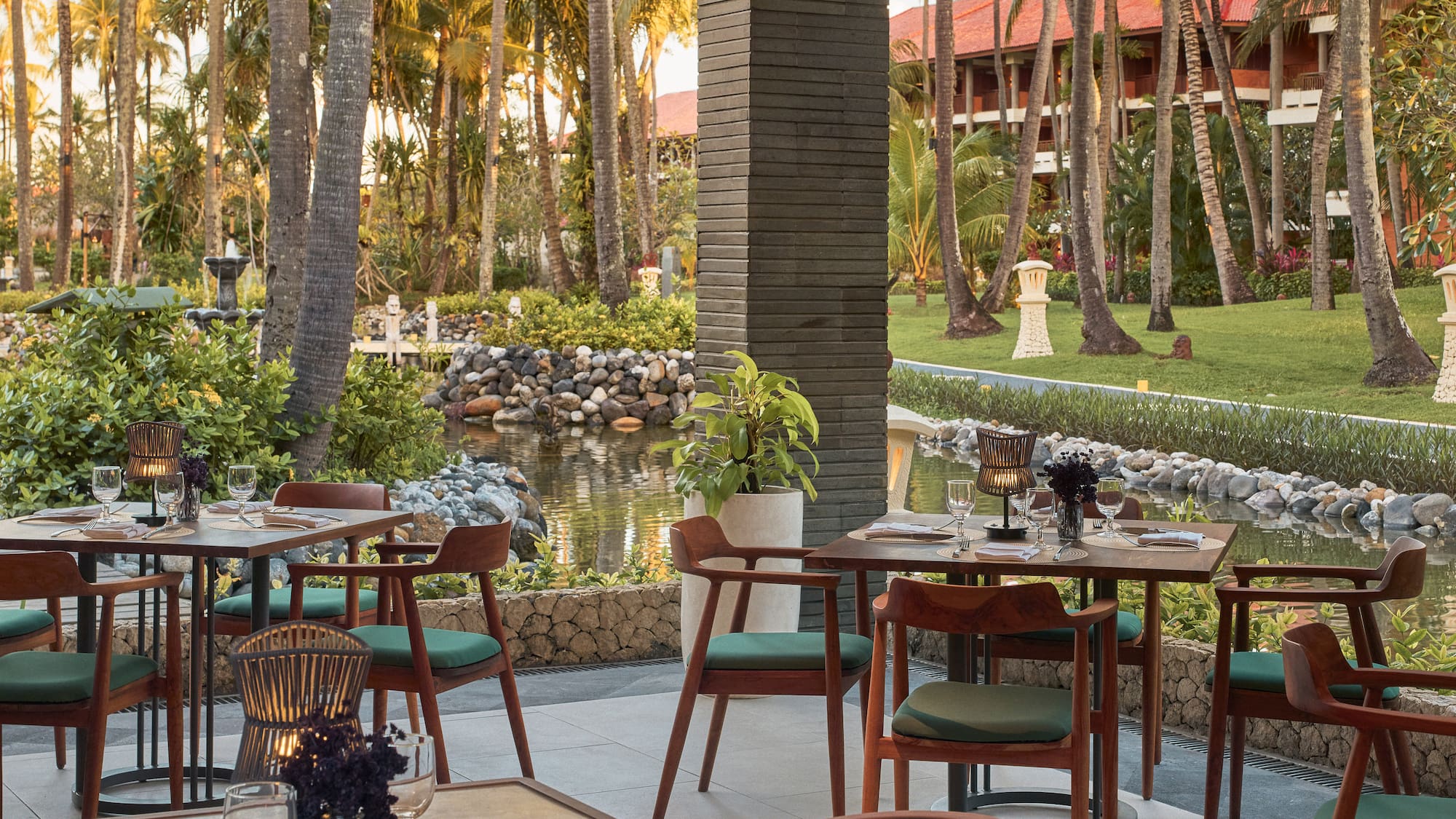 a restaurant with tables and chairs