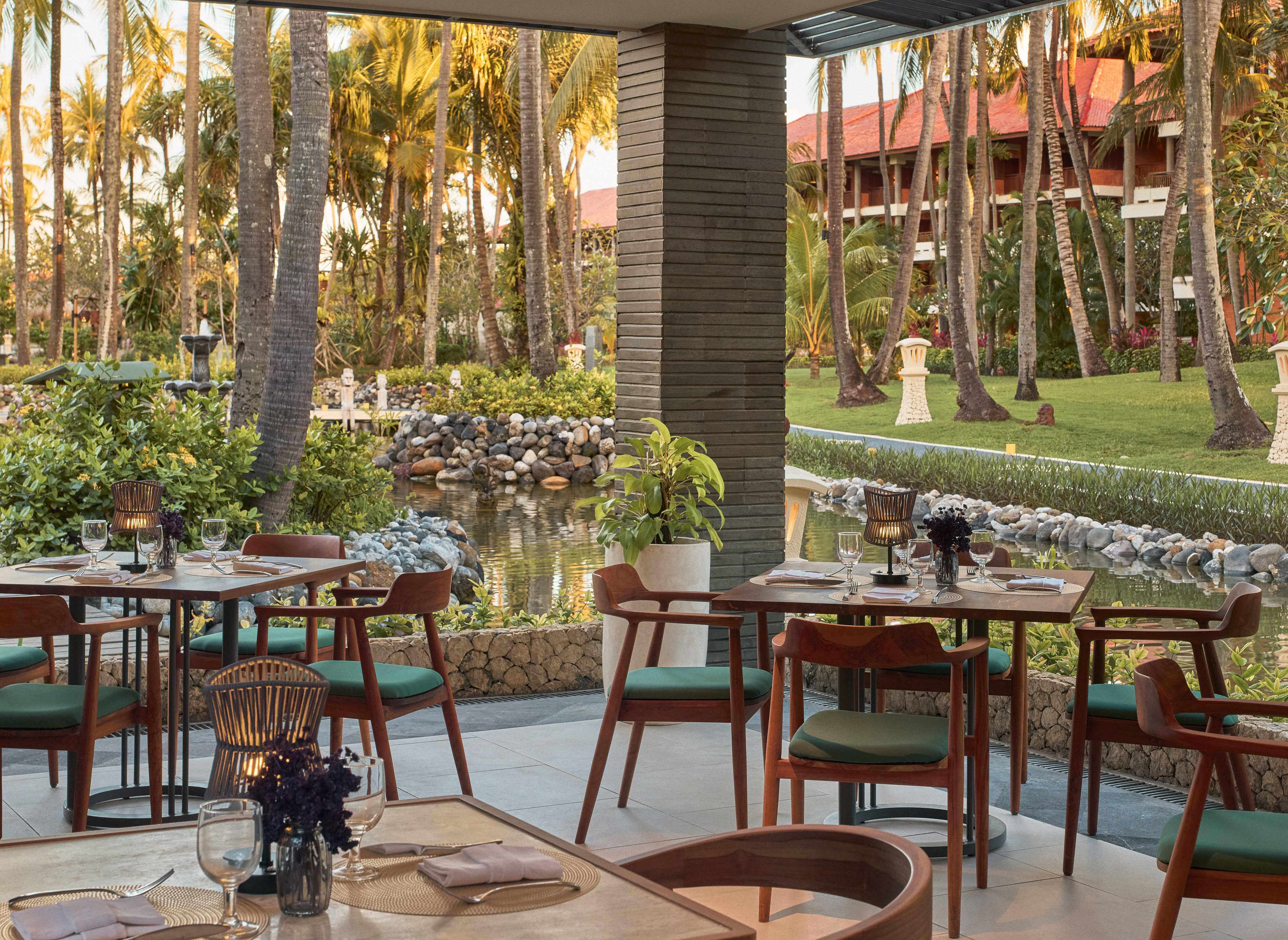 a restaurant with tables and chairs